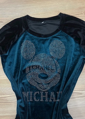 Uzun Kollu Turkuaz Kadın Midi Elbise - Görsel 2