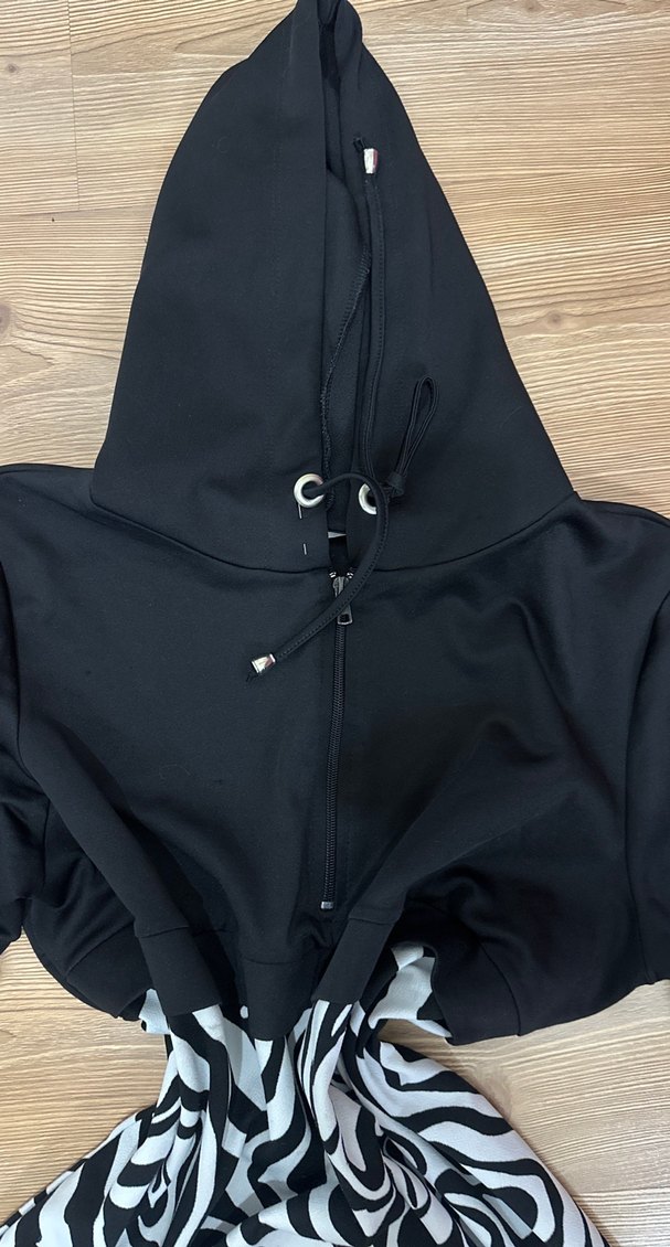 Zebra Desenli Zincir Detaylı Kapüşonlu Sweatshirt - Görsel 2