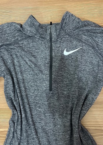Gri Yarım Fermuarlı nıke Sweatshirt - Görsel 2