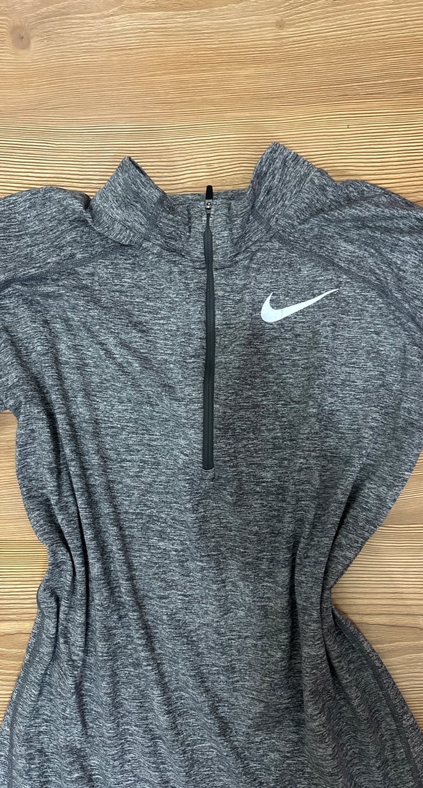 Gri Yarım Fermuarlı nıke Sweatshirt - Görsel 2