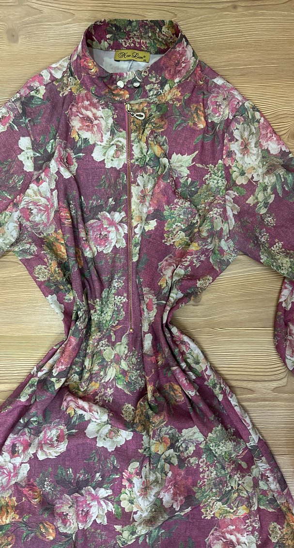 Çiçek Desenli Bordo Uzun Bohem Elbise - Görsel 4