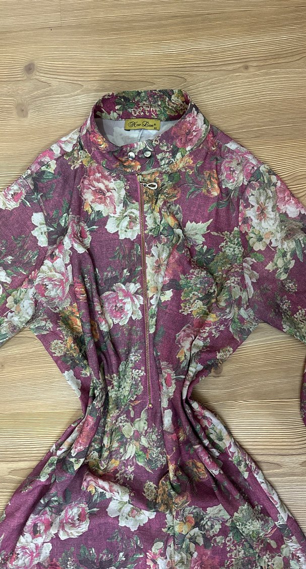 Çiçek Desenli Bordo Uzun Bohem Elbise - Görsel 3