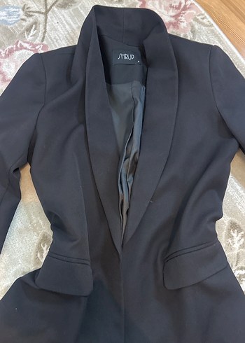 Zara Sikligin Simgesi Siyah Sal Vatkali Yaka Blazer
