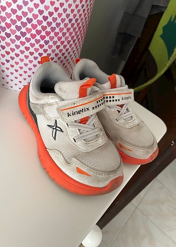 25 Beden Beyaz Gri Erkek Çocuk Spor Ayakkabı Velcro