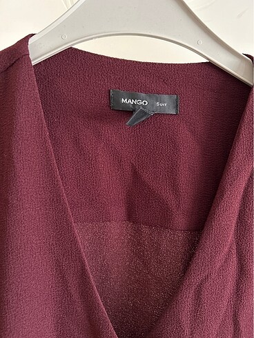 Mango Bordo krep elbise