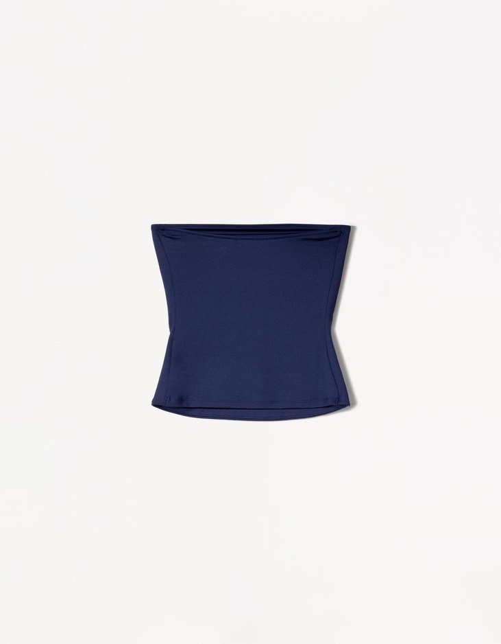 Bershka Kadın Lacivert Straplez - Görsel 4