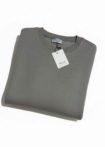 Gri Oversize Sweatshirt Kadın - Görsel 2