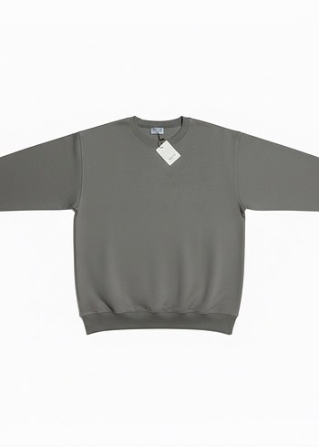 Gri Oversize Sweatshirt Kadın - Görsel 3