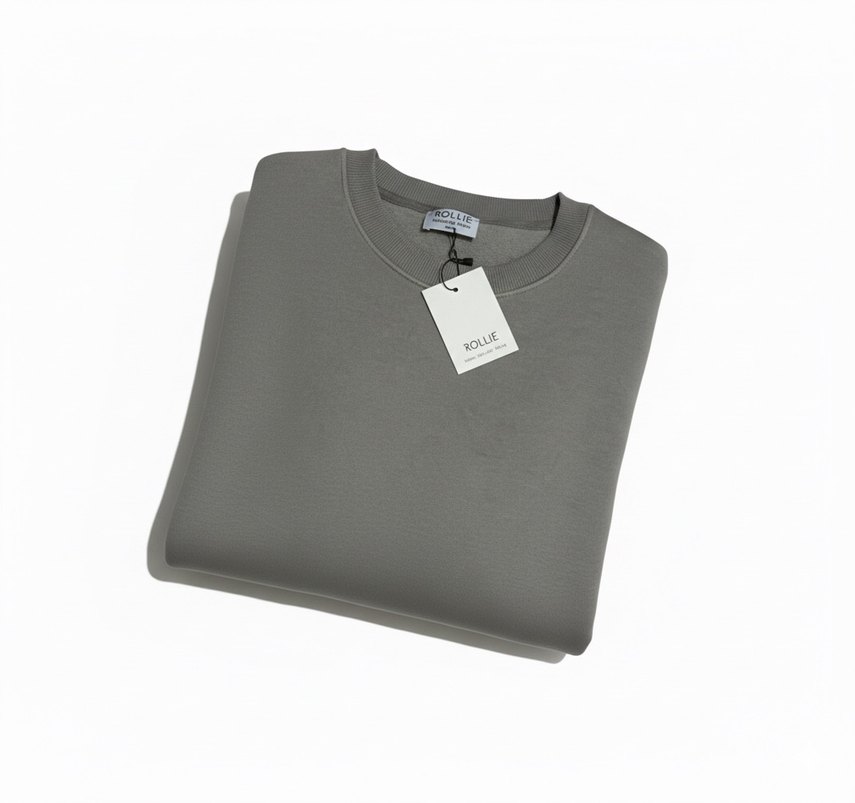 Gri Oversize Sweatshirt Kadın - Görsel 2