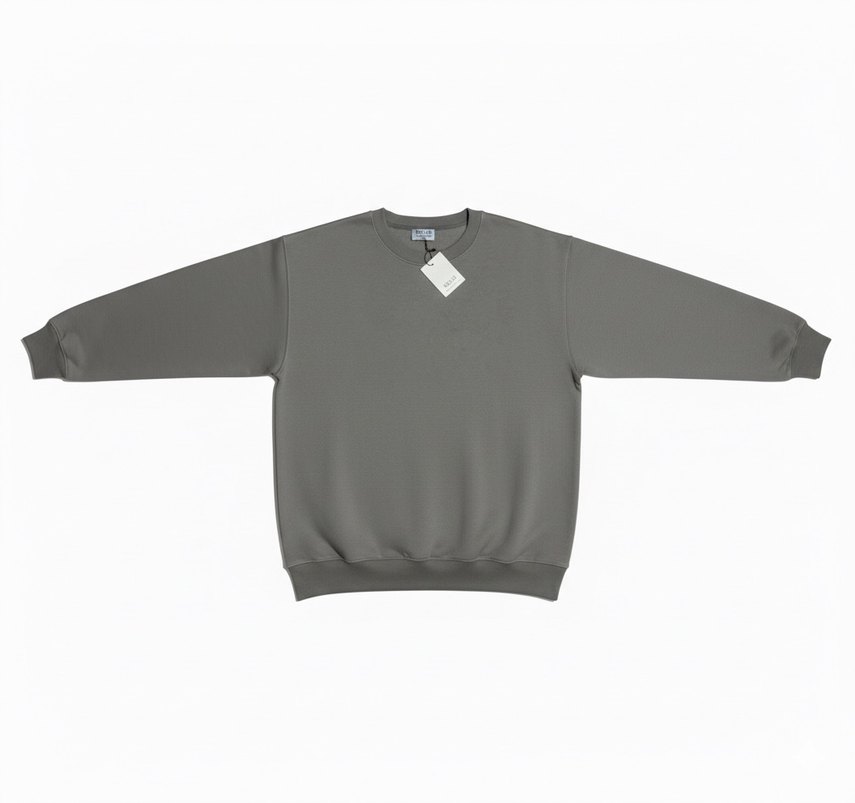 Gri Oversize Sweatshirt Kadın - Görsel 3