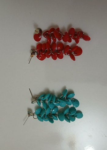 Boncuklu Mini Bohem Küpe - Turkuaz