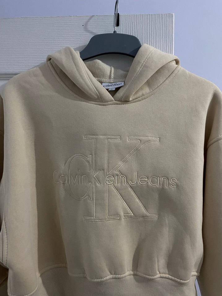 Bej Kadın Kapüşonlu Sweatshirt CK - Görsel 2