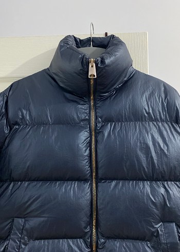 Fermuarlı Lacivert Şişme Kadın Mont - Görsel 2