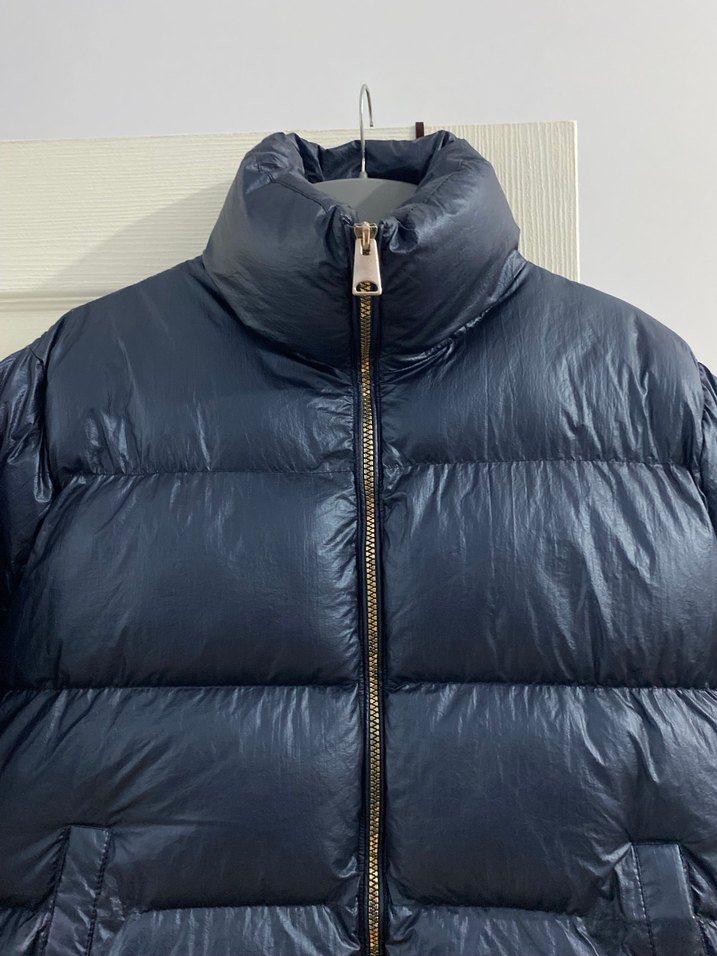 Fermuarlı Lacivert Şişme Kadın Mont - Görsel 2