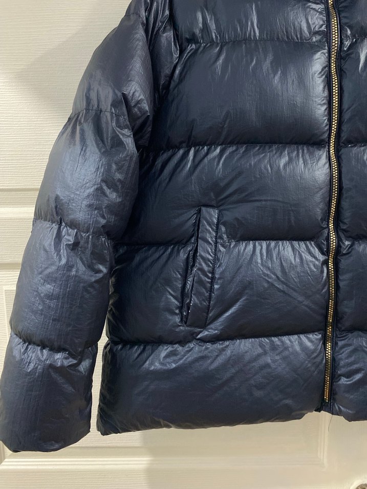 Fermuarlı Lacivert Şişme Kadın Mont - Görsel 3