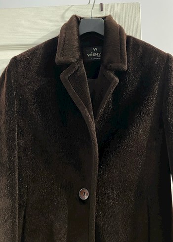 Düğmeli Kahverengi Süet Midi Kadın blazer ceket - Görsel 2