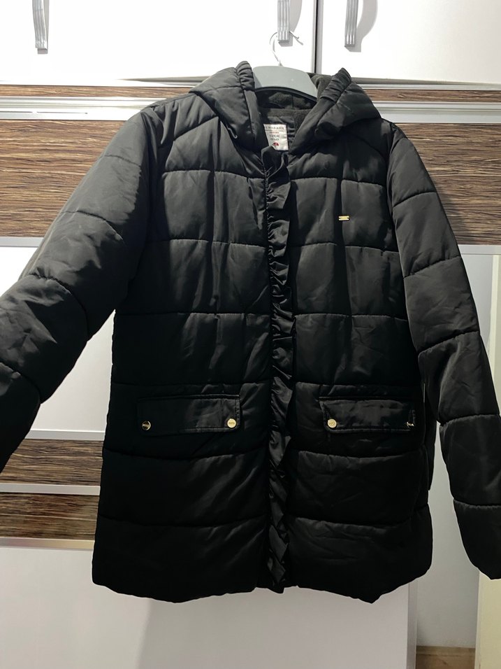 Düğmeli Siyah Kadın Kışlık Mont - Görsel 3