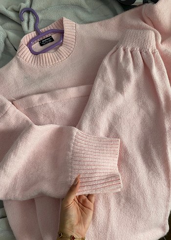 Pembe  Kadın Triko takım - Görsel 4