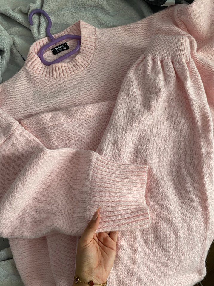 Pembe  Kadın Triko takım - Görsel 4