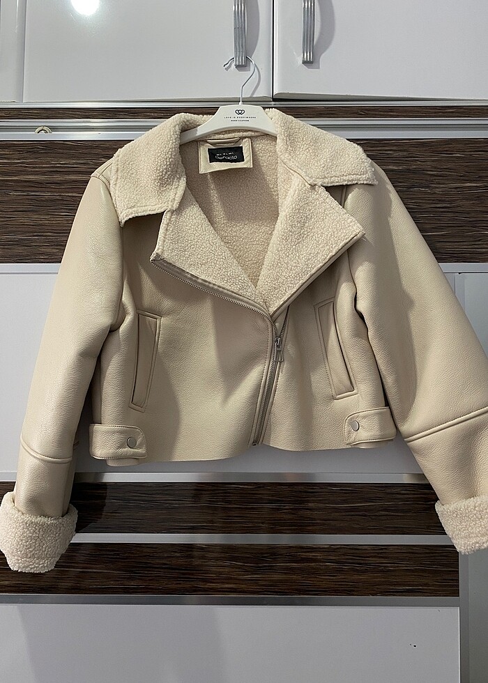 İÇİ KÜRKLÜ DERİ BİKER CEKET - Görsel 2