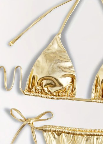 Diğer Parlak Altın Renk Mini Bikini Takım