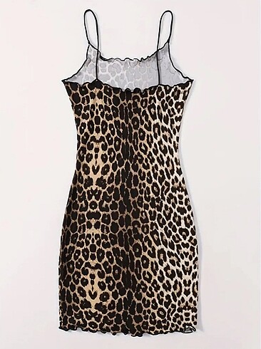 Sheinside Leopar Desenli Mini Elbise