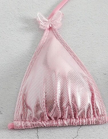 s Beden beyaz Renk Bikini Takımı pembe kelebekli