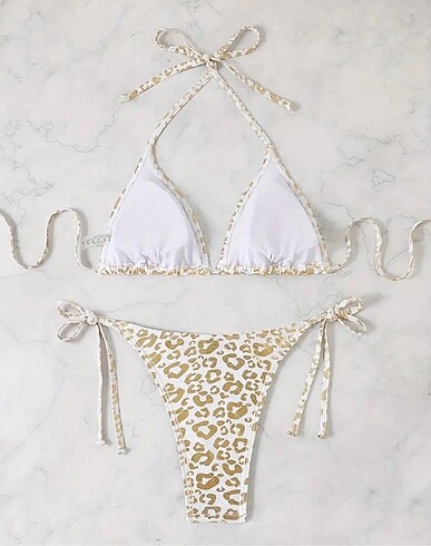 Diğer Altın sarı leoparlı bikini takımı
