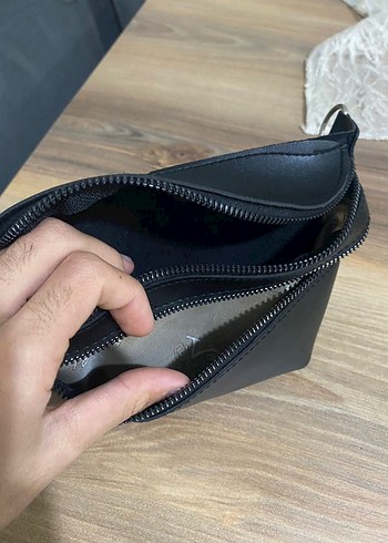 Siyah Suni Deri Kadın Bel Çantası - Görsel 3