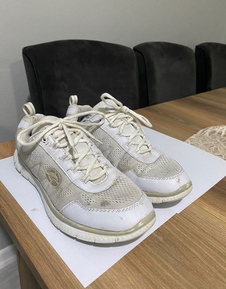 Beyaz Bağcıklı Kadın Spor Ayakkabı - Görsel 3