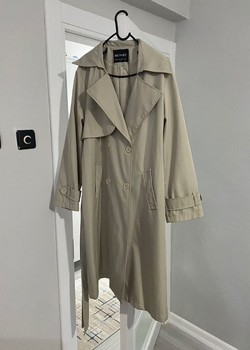 Bej Uzun Kadın Trençkot - Görsel 2
