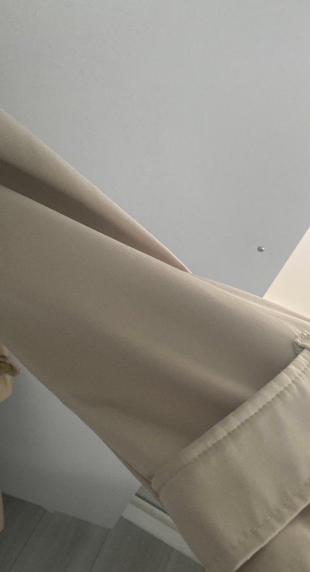 Bej Uzun Kadın Trençkot - Görsel 5