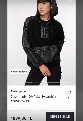 xs Beden siyah Renk CAT POLAR SWEET