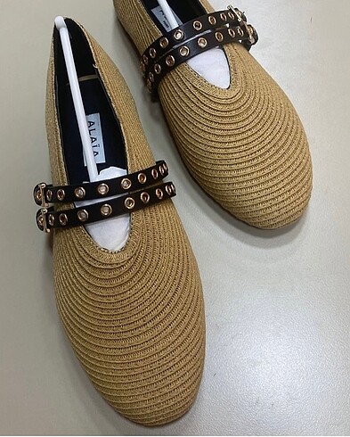 Alaia Ballerinas Wicker Hakiki Deri Ithal