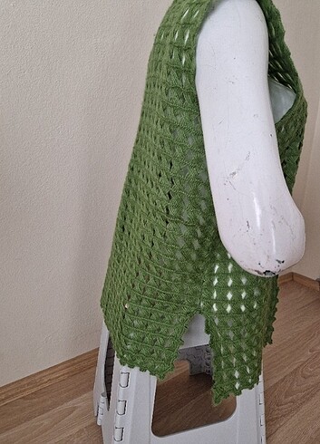 xl Beden yeşil Renk El örgüsü yelek