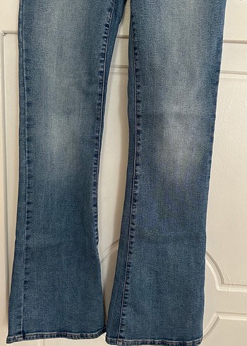 s Beden Düğmeli Mavi Kadın Denim Jean