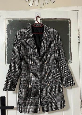 Düğmeli, Normal Boy, Gri Kadın Blazer Ceket