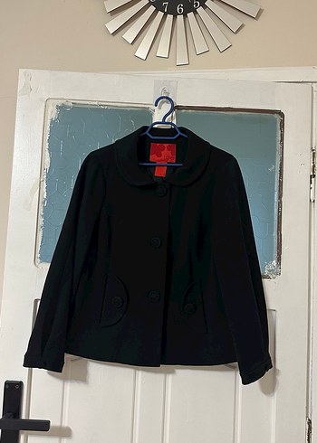 Düğmeli Siyah Kadın Ceket - Görsel 7