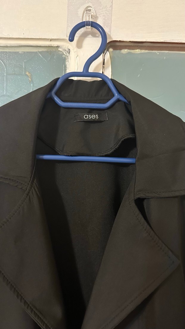 siyah trençkot - Görsel 4