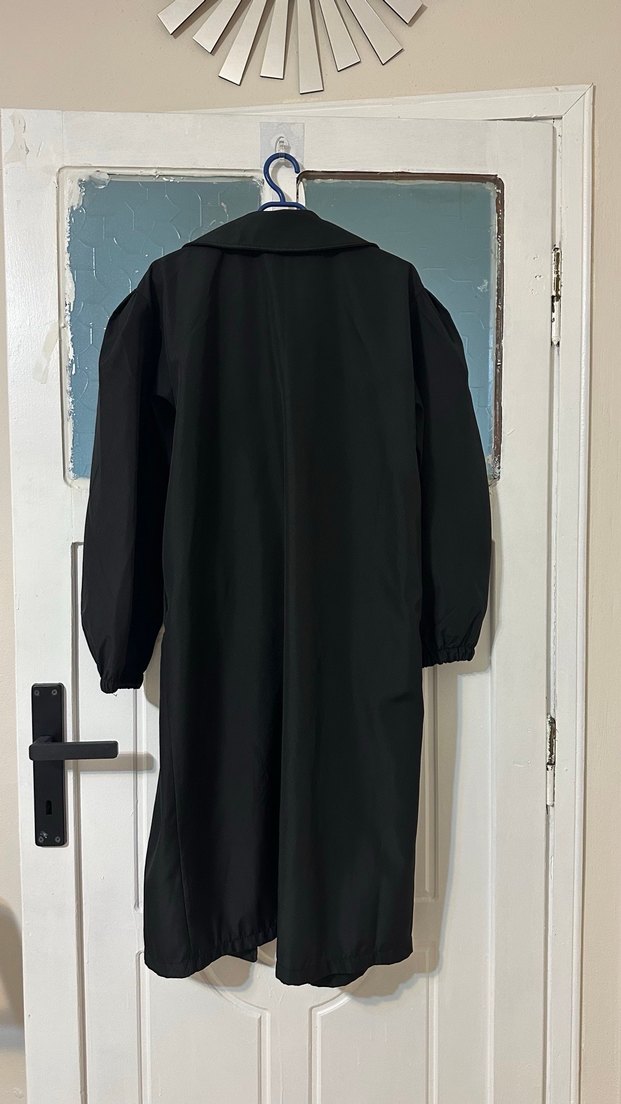 siyah trençkot - Görsel 5