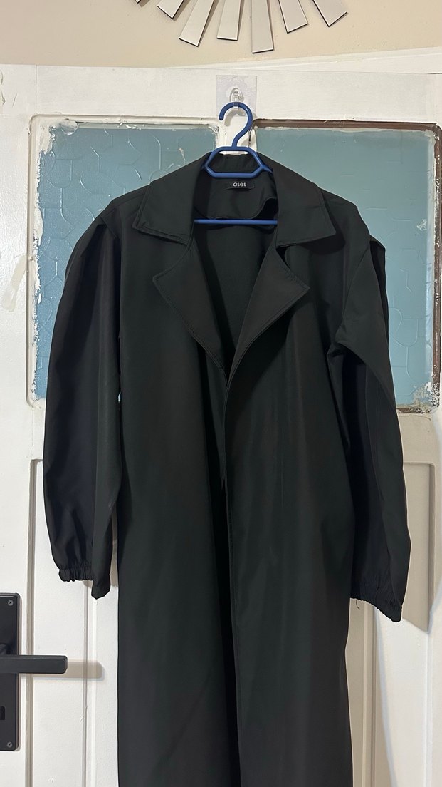 siyah trençkot - Görsel 2