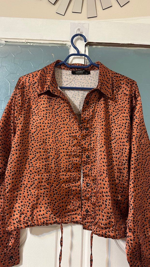 Düğmeli Uzun Kollu  Batik Gömlek - Görsel 2