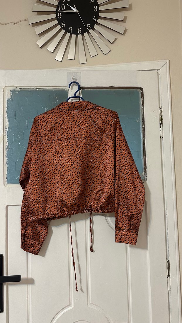 Düğmeli Uzun Kollu  Batik Gömlek - Görsel 5