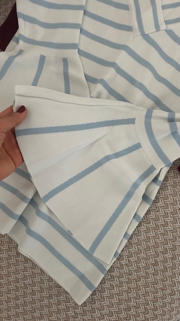 Bordo V Yaka Triko Kadın Kazak - Görsel 3