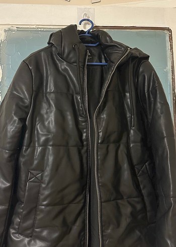Siyah Deri mont - Görsel 2