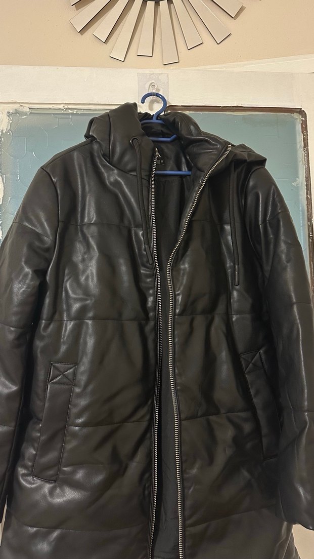 Siyah Deri mont - Görsel 2