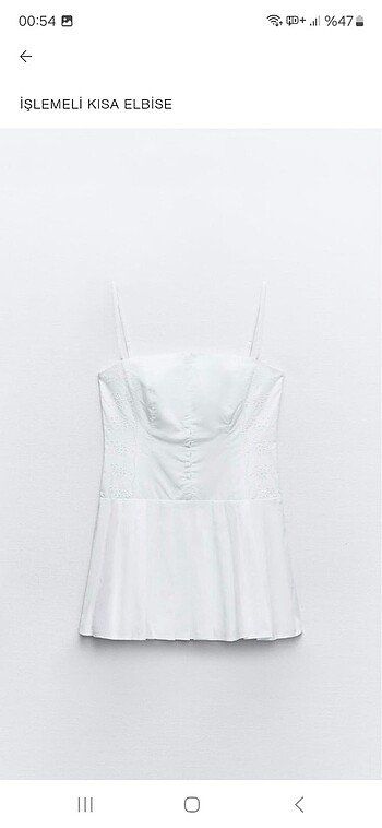 Zara pilili mini elbise