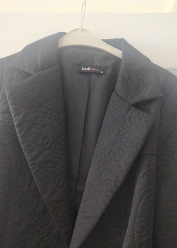 44 Beden siyah Renk Düğmeli Siyah Keten Kadın Blazer Ceket