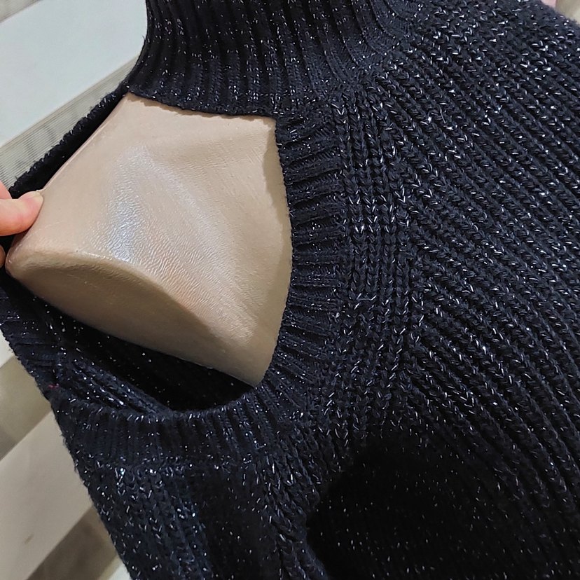 Adil ışık marka esnek simli triko kazak - Görsel 4