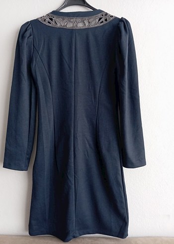 Lacivert Uzun Kollu Elbise - Görsel 6